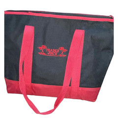 Trader Joes Insulated Reusable Cooler Shopping Grocery Bag 7 Gallon Zipper Red