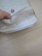 2 Lululemon Reusable Shopping Tote Lunch Bag 12″ Black/White & Gray/White/Maroon
