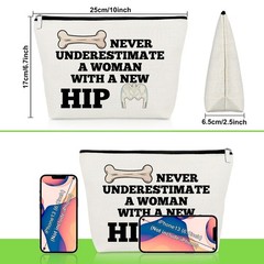 Hip Replacement Recovery Gift Makeup Bag Surgery Gifts for Off White
