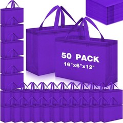 Large Reusable Grocery Shopping Bags Non Woven Foldable Handles 16x6x12 Inch