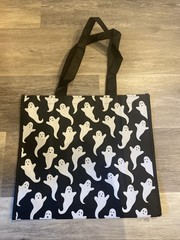 HALLOWEEN ~ Reusable Tote Bag~15”X 14” X 6.5 HALLOWEEN GHOSTS/GLOW IN THE DARK