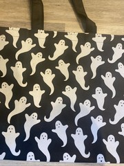 HALLOWEEN ~ Reusable Tote Bag~15”X 14” X 6.5 HALLOWEEN GHOSTS/GLOW IN THE DARK