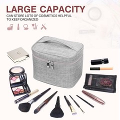 Large Makeup Bag Travel Cosmetic Case Organizer Large, Grey