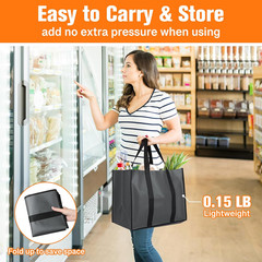 WISELIFE Reusable Grocery Bags with Handles – 3 Pack, 35L Large Shopping Bags fo
