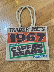 Trader Joe’s “Coffee Beans 1967” Jute Shopper Tote Bag, Circa 2025