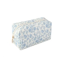 Szcxyy Makeup Bag Toiletry Quilted Travel Floral Blue flowers