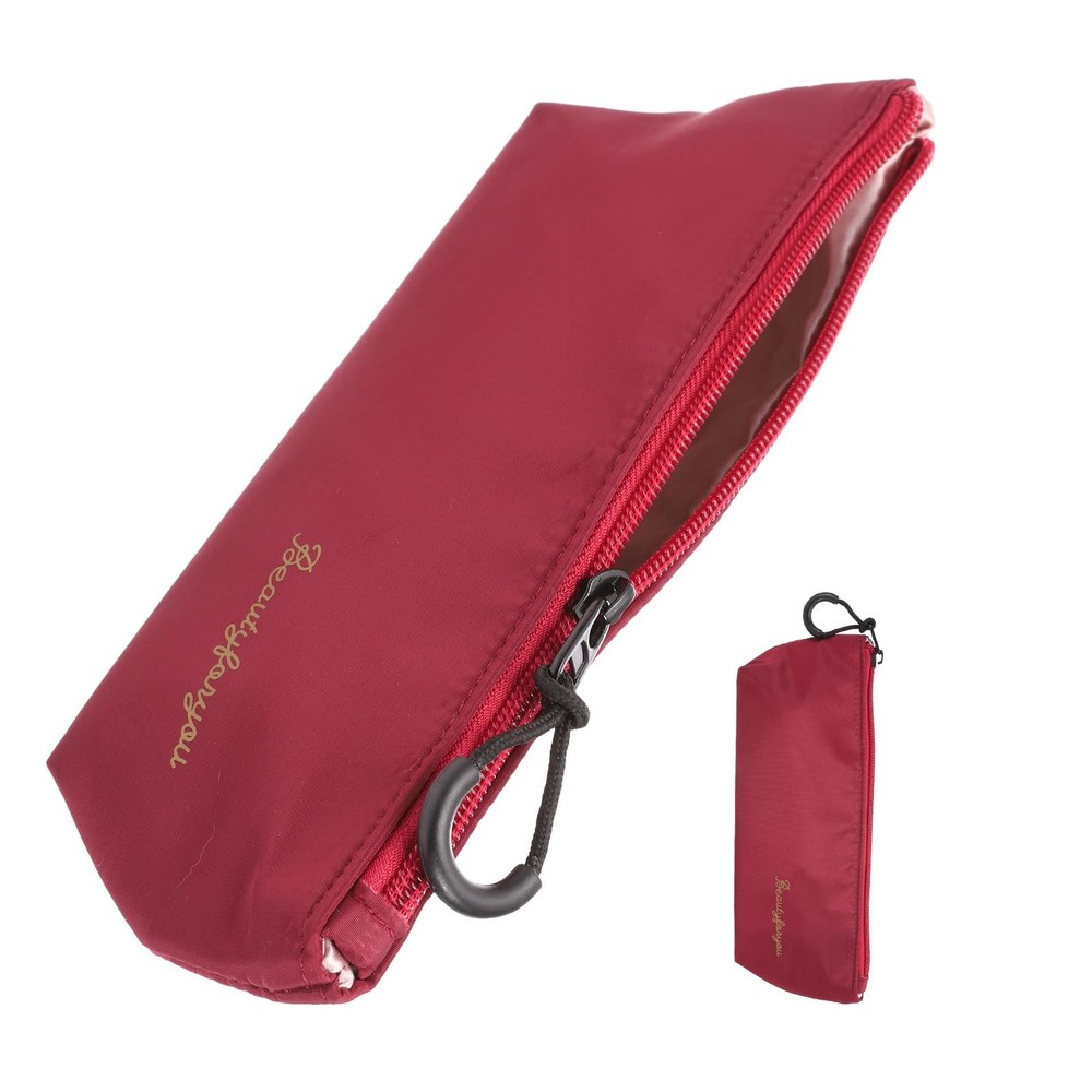 uxcell Makeup Brush Holder Bags, Small Travel Make Up Wine Red