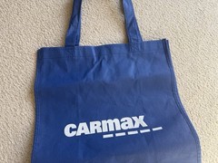 Car Max Blue White Logo Reusable Tote Bag 15.5” X 12” X 6” Carmax Handles New