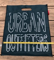 URBAN OUTFITTERS REUSABLE SHOPPING BAG TOTE GREEN WHITE HANDLE 15.5×18” FLAT
