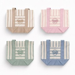 Trader Joe’s Mini Tote Bags, 4-Pack set. Pink, Blue, Green, and Beige. Unused.