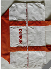 Dunkin Canvas Tote Bag with Front Pocket White & Orange Solid 12x19x10