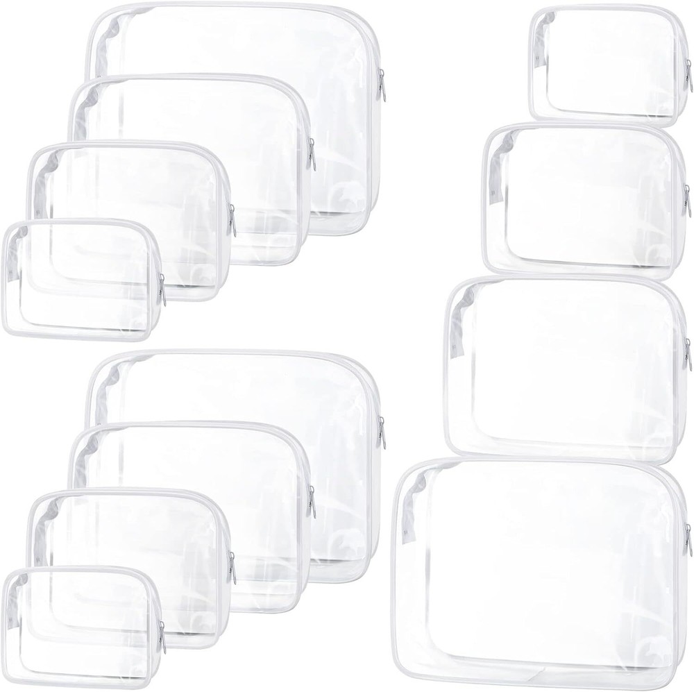 12 Pack Clear Toiletry Bag Portable Travel Bags PVC Cosmetic Bags…
