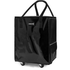 (Small,Black) Reusable Grocery Bag on 4 Wheels, 60L Foldable Rolling Tote Bag…