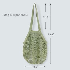 Cotton Mesh Net Foldable Reusable Grocery Bag for Farmers Market, Vegetables,…