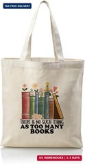 Books Canvas Totes, College Bag Gift, Reusable Cloth Cotton Tote Bags, Canvas To