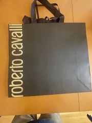 Roberto Cavalli Reusable Paper Shopping Bag Gift Rope Handle 17.5x 15.5×6”,new