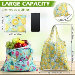 18 PCS Foldable Reusable Shopping Bags Machine Washable Grocery Waterproof Bag