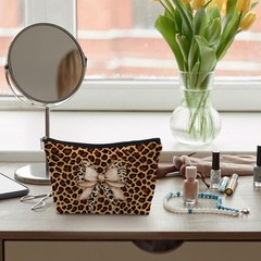 ignytiger Leopard Coquette Bow Makeup Bag, Cheetah Gifts