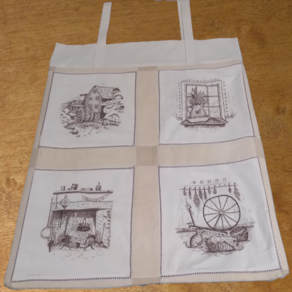 Handmade Quilted Grocery Shopping Bag. Will fit a standard brown paper bag.