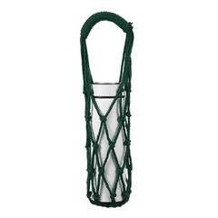 Crochet Water Bottle Carrier Bag for Hiking Shopping (Forest Green)