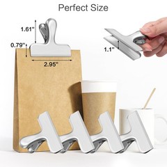 WUDIME 12 Pack Chip Clips, Stainless Steel Bag of 12, 12 Silver