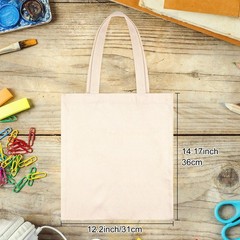 6 Pack Cotton Tote Bag Blank Canvas Bag Reusable Grocery Shopping Bags, Suita…