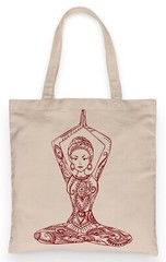 Yoga Bodhi Tote, Grocery Tote, 100% Premium Cotton Canvas Tote