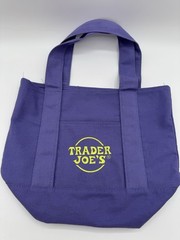 Trader Joe’s Purple & Neon Yellow Green Halloween Mini Canvas Tote Bag