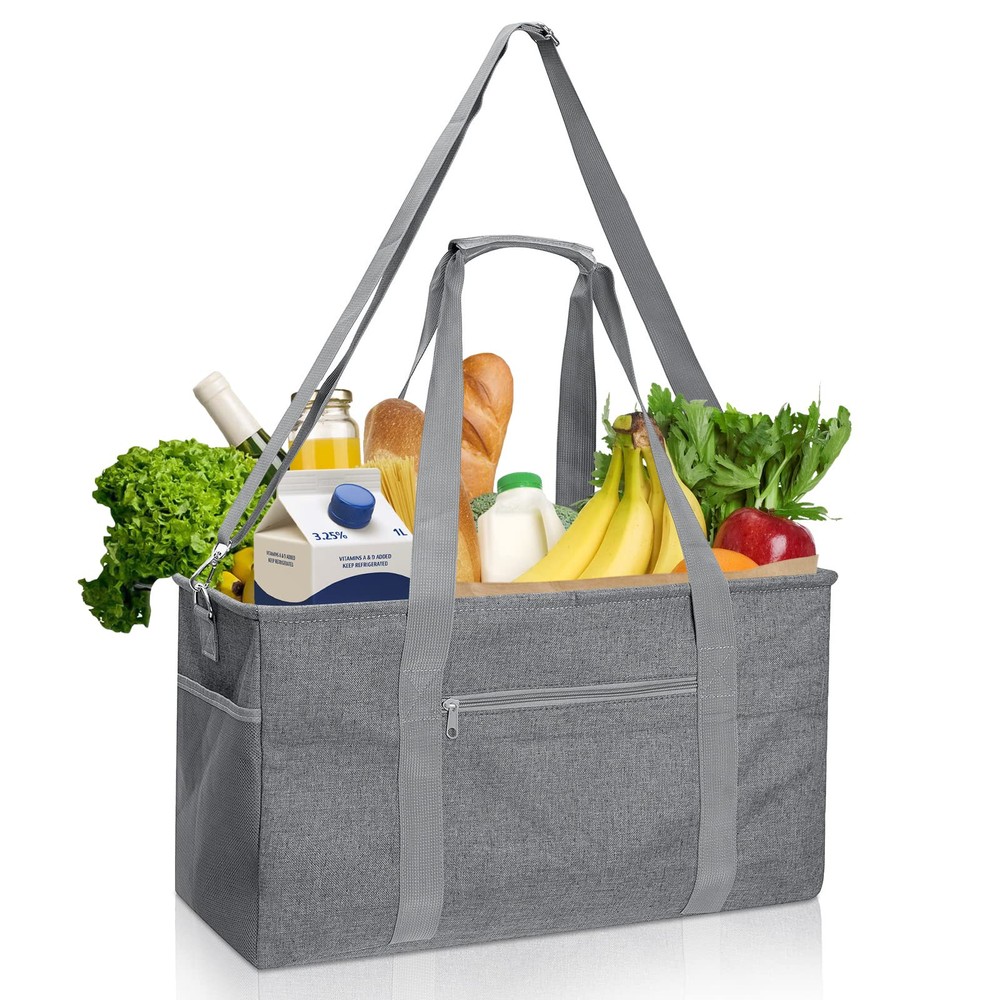 Extra Large Grocery Tote Bag, 42L Reusable Grocery Bags, Foldable Shopping Ba…