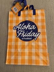Foodland Hawaii Shopping Grocery Bag Aloha Friday NWT Orange Water Repellent