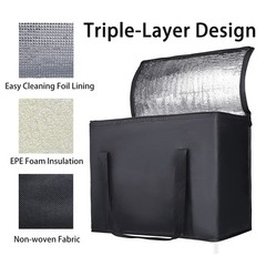 Versatile X-Large Insulated Grocery Bag – 30L Zippered Tote for Food Delivery