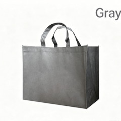 8pcs Reusable Non-Woven Shopping Gray Tote Bag Waterproof For Supermarket Travel