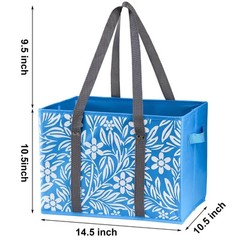 4 Pack Reusable Grocery Bags, Collapsible Large Storage Box Bag with Reinforc…