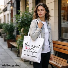 Canvas Tote Bag for Women, This Is Just a Chapter Not The Whole Story Shoulde…