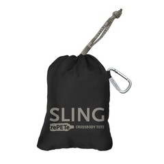 Sling rePETe + Refine | Eco-friendly Messenger-Style Reusable Tote Bag (Obsid…