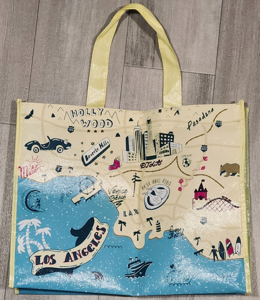 Large Daiso Reusable Tote Bag Los Angeles Hollywood Beverly Hills Pasadena