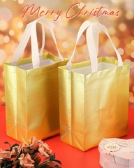 80 Pcs Reusable Gift Bags Set Glossy Grocery Gift Tote Bag with Hadnle for We…