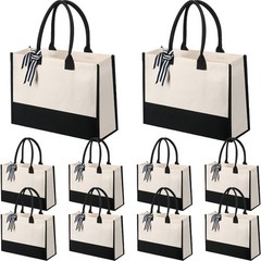 10 Pack Tote Bag for Women Gift Bags Canvas Tote Bag with Zipper Inner Pocket