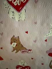 TJ MAXX REUSABLE LARGE SHOPPING BAG NEW DOG PUPPY PINK CARD RED HEART LOVE