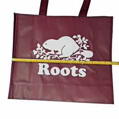 Roots Athletic Canada Maroon Reusable Shopping Bag Beaver Logo Preowned 16×14