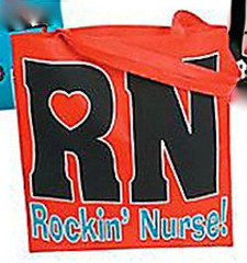 RN Nursing Shopper Lunch Beach Reusable Tote Bag Rockin Nurse Graduation Gift
