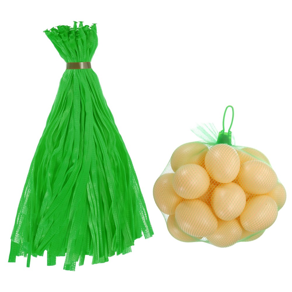 100Pcs Reusable Mesh Bags, 40cm Nylon Storage Bags with Closures, Green