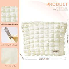 Purbert Makeup Bag, Bubble Cloud Travel Cosmetic Bag Organizer, Off-white
