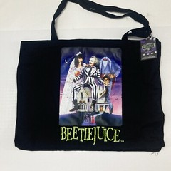 Primark Beetlejuice Tote Bag Black Cloth Tim Burton Michael Keaton Cotton New