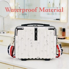 Duleylv Mini Suitcase Hard Shell Makeup Case Stress-Resistant ABS Dark Grey