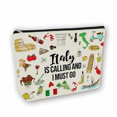 Girlly Italy Travel Essentials Gift: Small Makeup Bag Is Off White