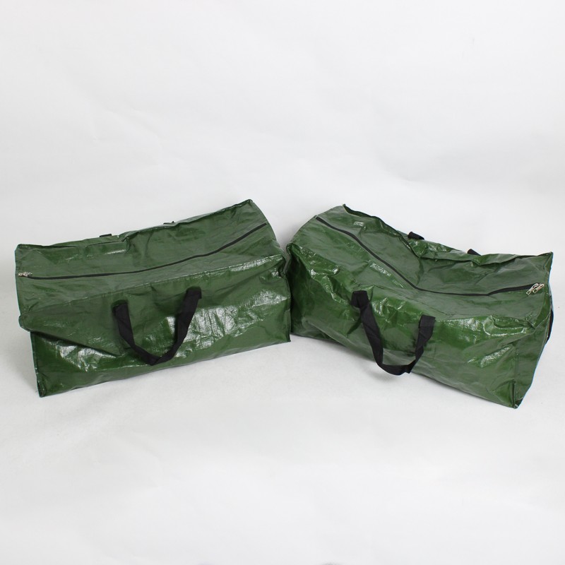 Set of 2 Unbranded Reusable Green Duffle Bags 12″ x 20″ x 28″