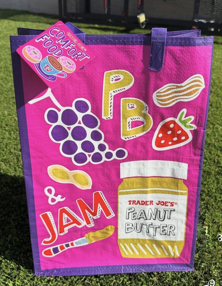 ⚡️ Trader Joe’s PB & Jam Mac & Cheese Reusable Tote Bag NEW NWT FREE SHIP ❤️