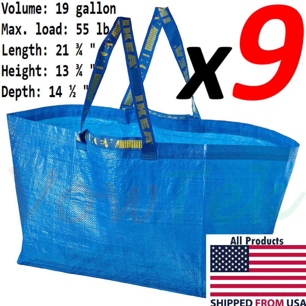 9 IKEA SHOPPING BAG NEW LARGE REUSABLE LAUNDRY TOTE GROCERY STORAGE FRAKTA deal