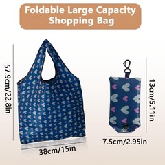 6 Pack Reusable Grocery Bags Foldable Shopping Tote with Pouch and Hook